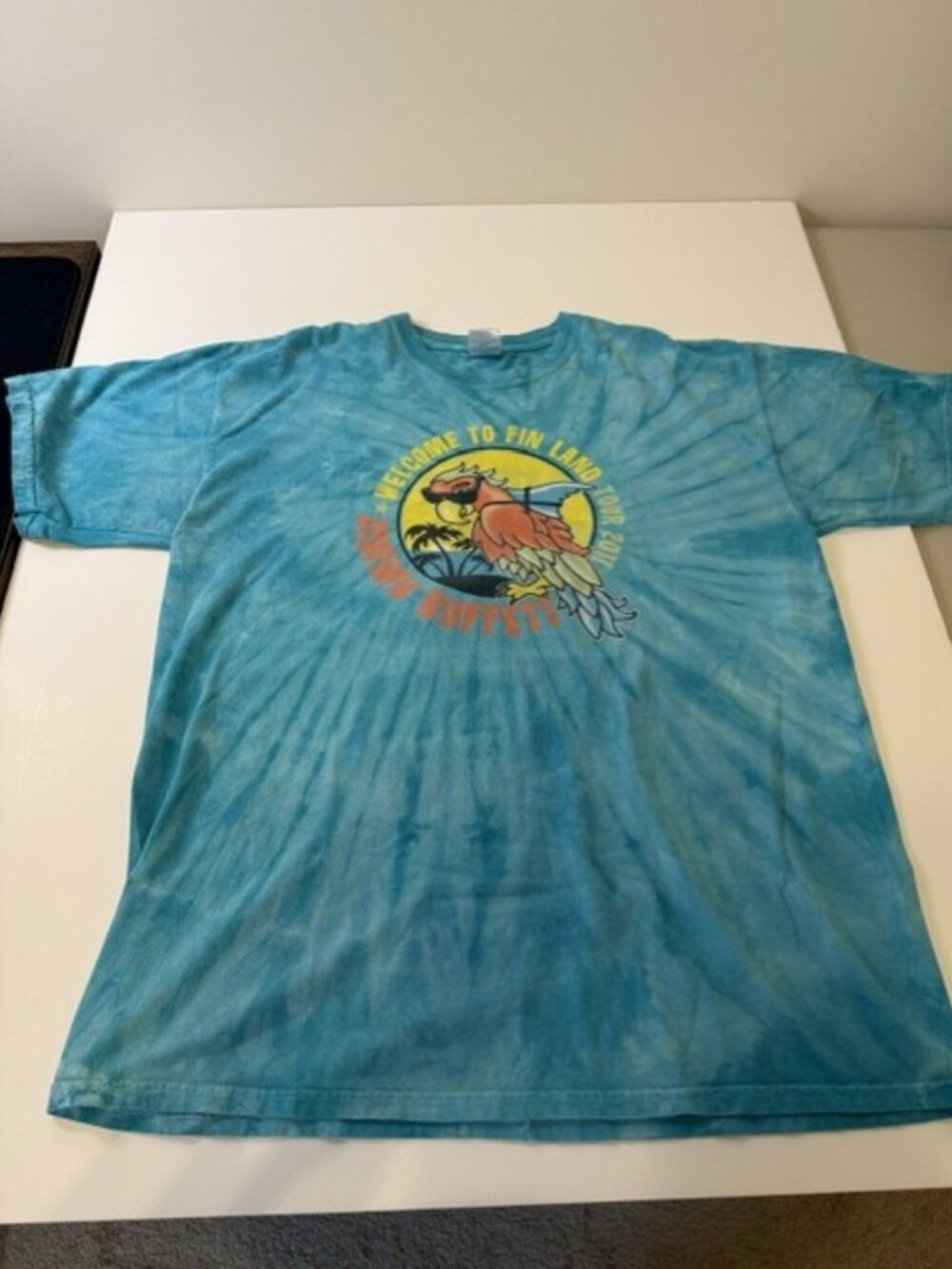 Jimmy Buffet Shirt 2011 Concert Blue Tie-Dye Welcome To Fin Land - Mens XL